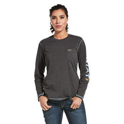 Ariat Women's Rebar Workman Logo Long-Sleeve T-Shirt - Charcoal Heather