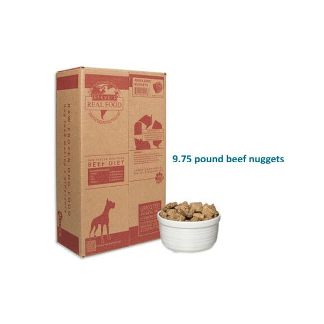 Steve's Raw Frozen Beef Recipe Dog Food - Nuggets -9.75lb image number null