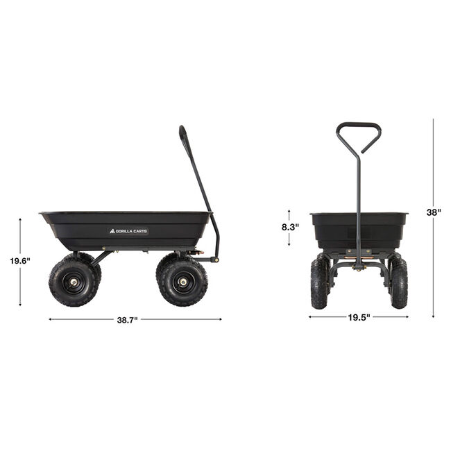 Gorilla Poly Garden Dump Cart - 600lb Capacity image number null