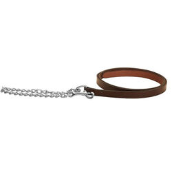 Tory Leather Leather Lead with Nickel-Plated Chain