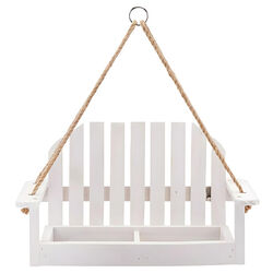 Audubon Park Rustic Farmhouse White Swing Feeder