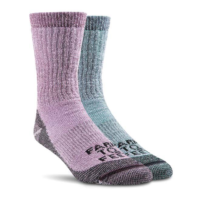 Farm to Feet Unisex Boulder Crew Sock - Lavendula & Niagara Blue - 2 Pairs image number null