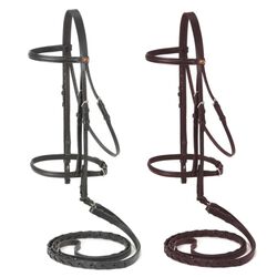 Tough-1 Silver Fox Raised Snaffle Bridle for Minis