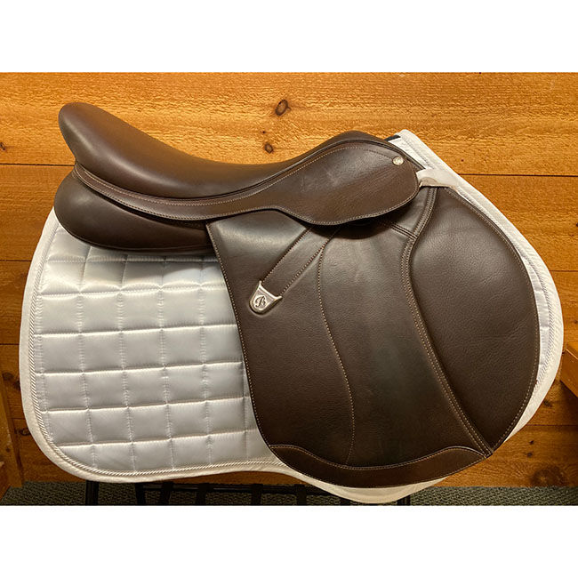 Used Bates Caprilli Close Contact Saddle with Luxe Leather - Classic Brown - 18" image number null