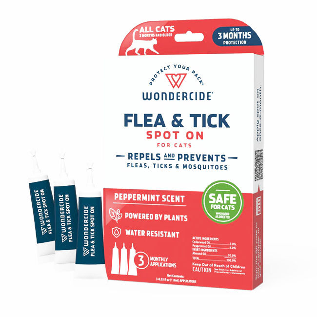 Wondercide Flea & Tick Spot On for Dogs & Cats with Natural Essential Oils - 3-Month Supply image number null