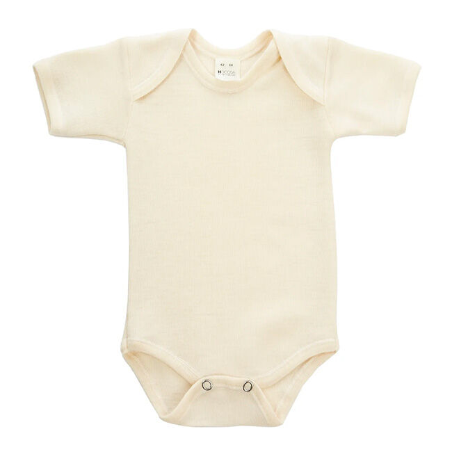 Hocosa Quarter Sleeve Wool/Silk Baby Bodysuit - Natural image number null