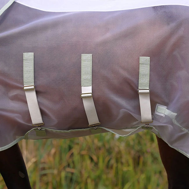 Shires Highlander Fine Mesh Fly Sheet & Neck Set - White/Sage image number null