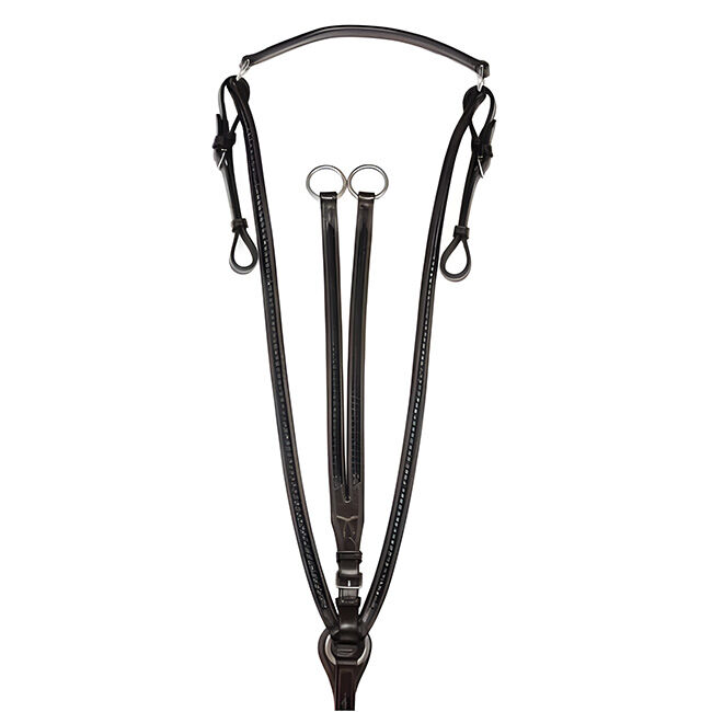 Bobby's English Tack Silver Spur Hand-Braided Breastplate with Running Attachment image number null