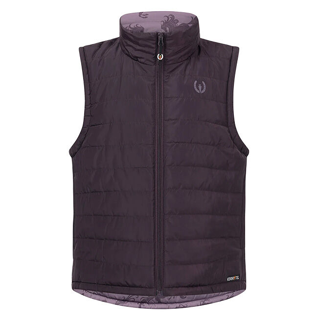 Kerrits Kids' Pony Parade Reversible Quilted Riding Vest - Elderberry/Thistle Horse image number null
