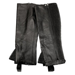 TuffRider Unisex Plus Rider Full Grain Half Chaps - Black