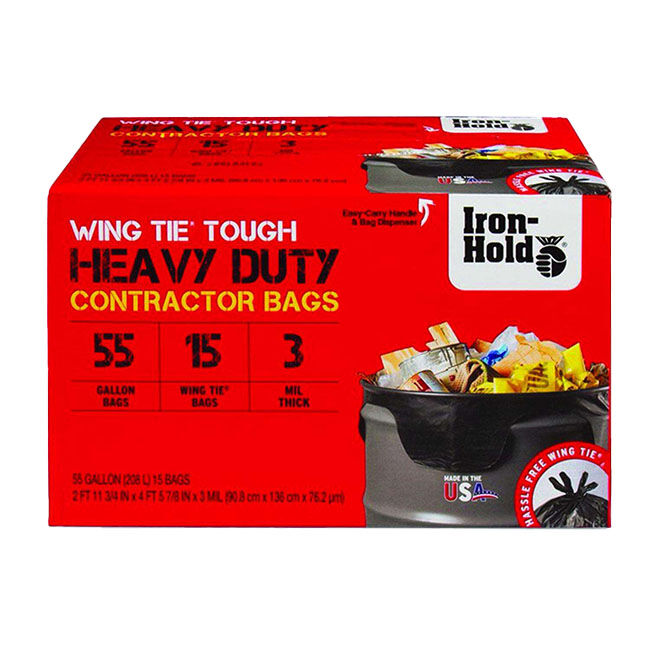 Iron-Hold 55-Gallon Contractor Bags - 15-Pack image number null