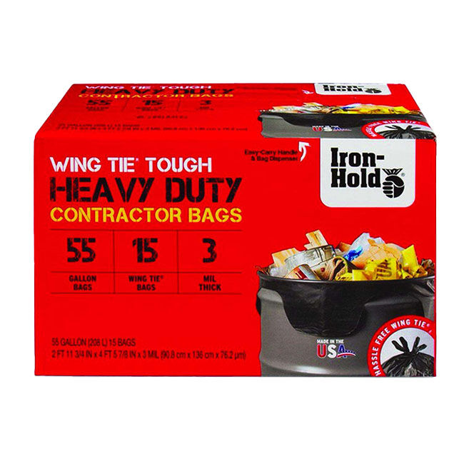 Iron-Hold 55 Gallon Contractor Bags - 15-Pack image number null