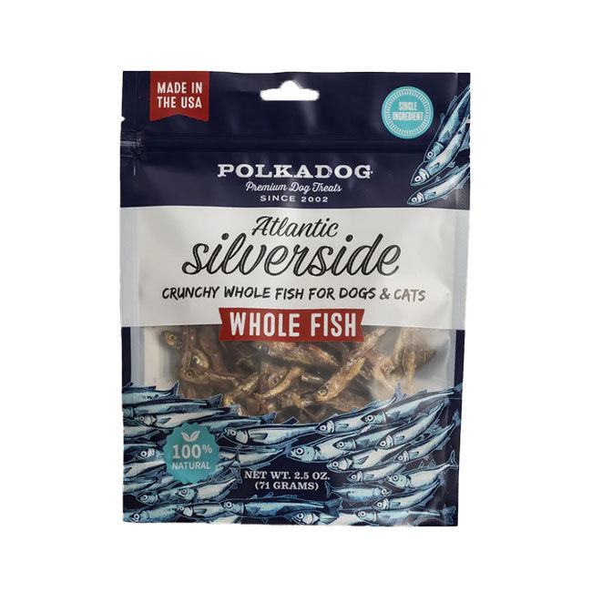 Polkadog Atlantic Silverside - Crunchy Whole Fish for Dogs & Cats image number null