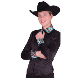 RHC Equestrian Women's Stretch Show Shirt - Red/Black