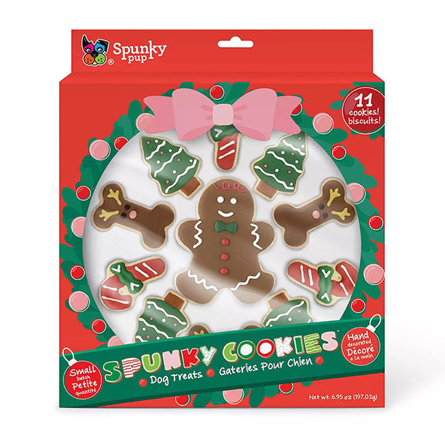 Spunky Pup Holiday Frosted Dog Cookie Gift Set - 11 Cookies image number null