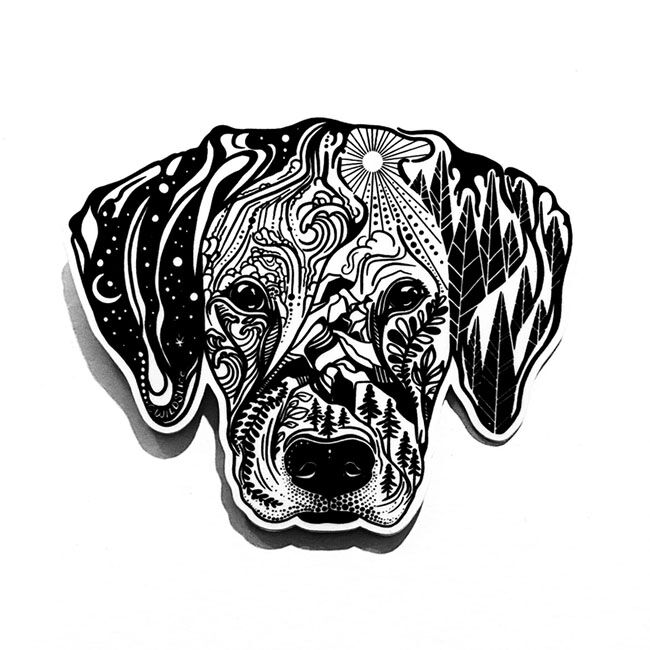 Wild Slice Designs Sticker - Hound Dog image number null