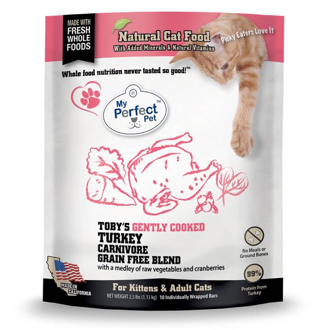 My Perfect Pet Frozen Cat Food - Toby's Turkey Carnivore Blend - 2.5 lb image number null