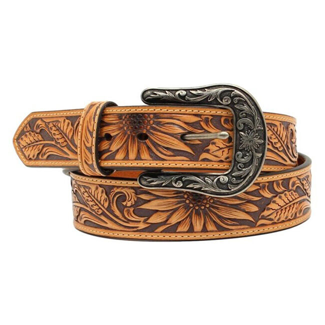 Nocona Women's Sunflower Embossed Western Belt image number null