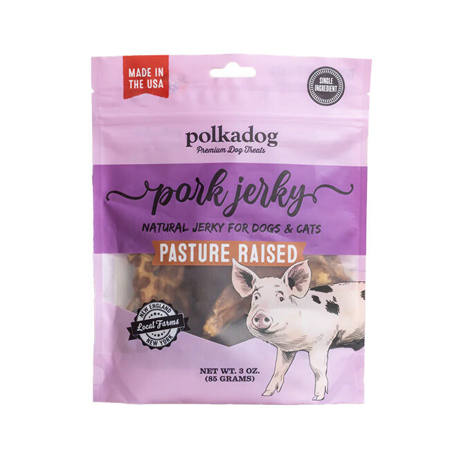 Polkadog Pork Jerky - Natural Pasture-Raised Jerky for Dogs & Cats image number null