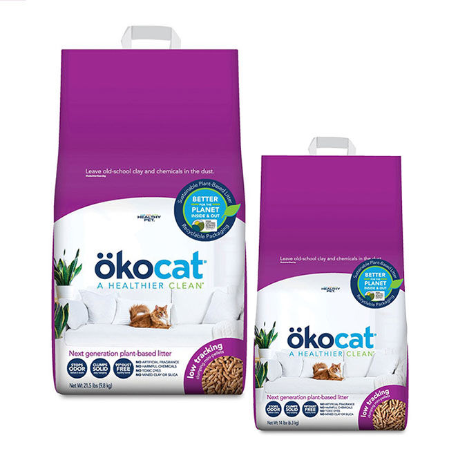 Okocat Less Mess Clumping Low Tracking Mini Pellets Wood Cat Litter