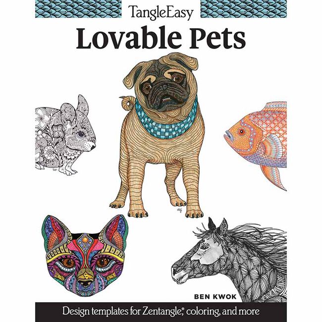 TangleEasy Lovable Pets: Design Templates for Zentangle, Coloring, and More - Closeout image number null