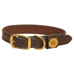 Tory Leather Shot Shell Dog Collar - Havana
