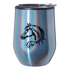 AWST Stainless Steel Stemless Wine Tumbler with Horse Head