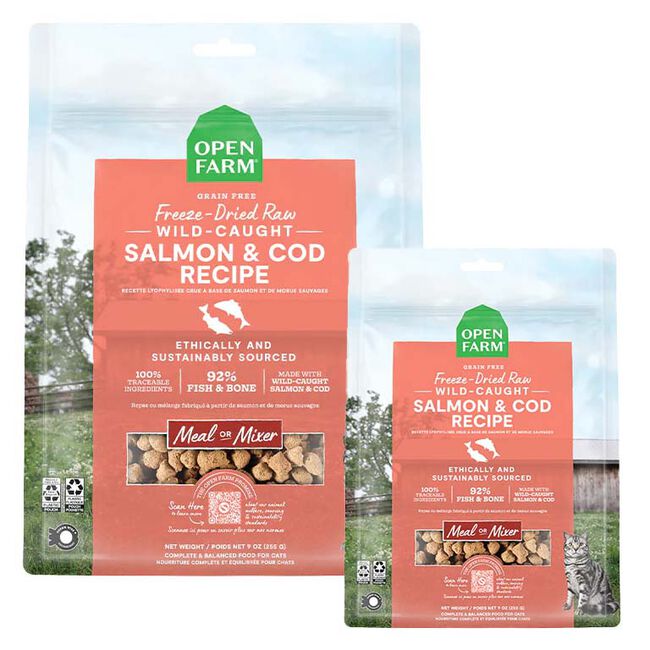 Open Farm Freeze-Dried Raw Cat Food - Wild-Caught Salmon & Cod Recipe image number null