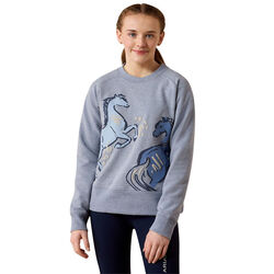 Ariat Kids' Martine Sweatshirt - Blue Grey Let's Play