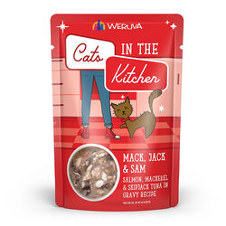 Weruva Cats in the Kitchen Cat Food - Mack, Jack & Sam - Salmon, Mackerel & Skipjack Tuna in Gravy - 3 oz