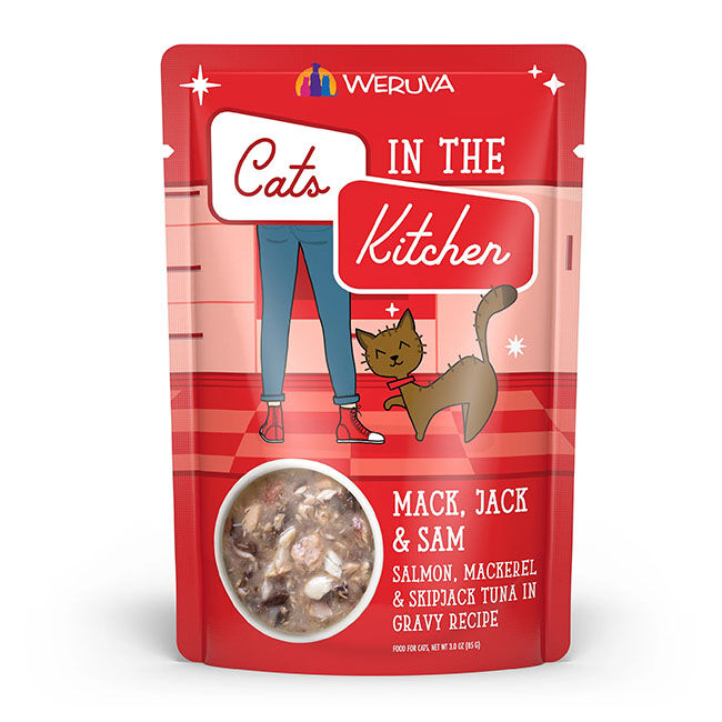 Weruva Cats in the Kitchen Cat Food - Mack, Jack & Sam - Salmon, Mackerel & Skipjack Tuna in Gravy - 3 oz image number null