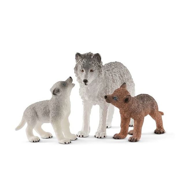 Schleich Mother Wolf with Pups Toy  image number null