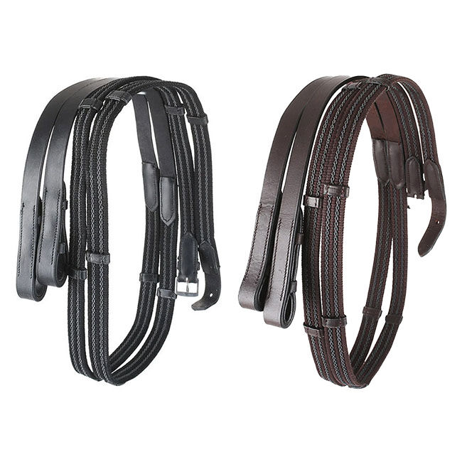 Camelot Anti-Slip Rubberized Reins with Stops image number null