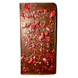 Jouvay Chocolate Bar - Milk Chocolate with Strawberry & Nibs - 85 g