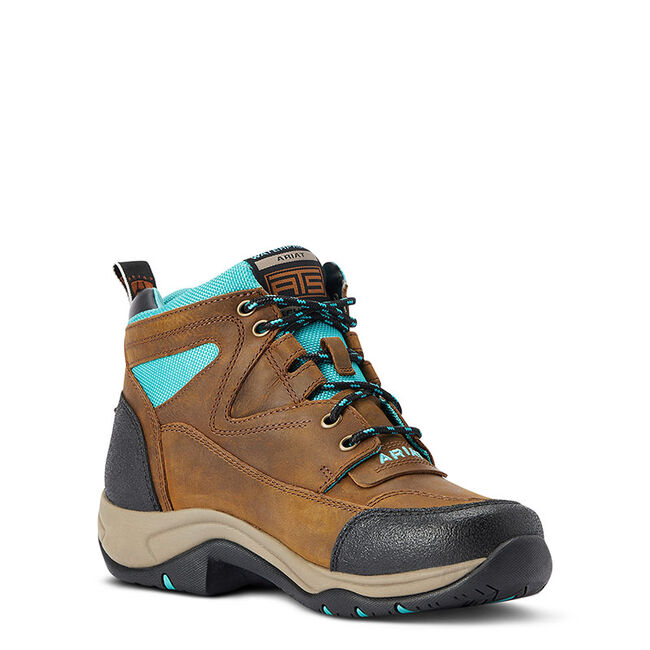 Ariat Women's Terrain Waterproof Boot - Brown/Turquoise image number null
