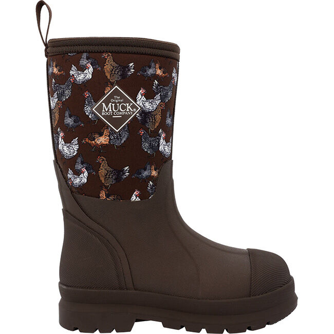 Muck Boot Company Kids' Chore Classic Boot - Brown/Chickens image number null