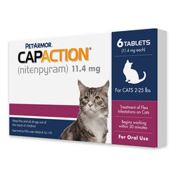 PetArmor CAPACTION (nitenpyram) Oral Flea Treatment for Cats - 6 Tablets