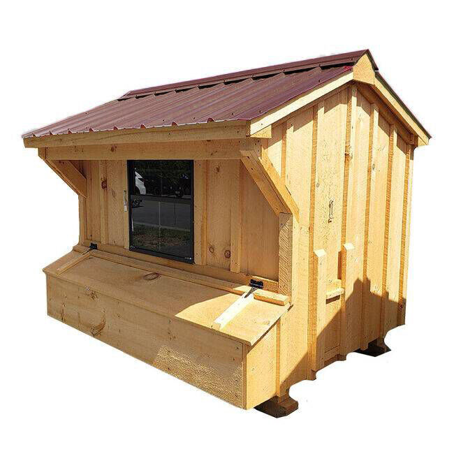 NV Farms 5' x 7' Chicken Coop with Red Metal Roof image number null