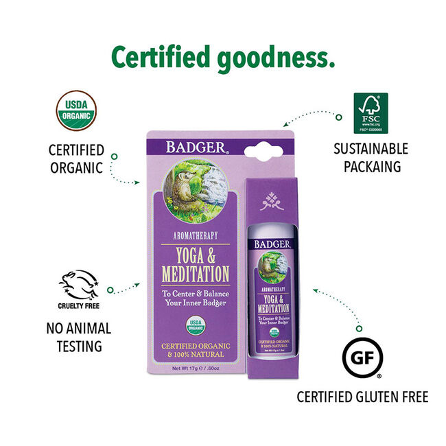 Badger Yoga & Meditation Aromatherapy Balm - Closeout image number null