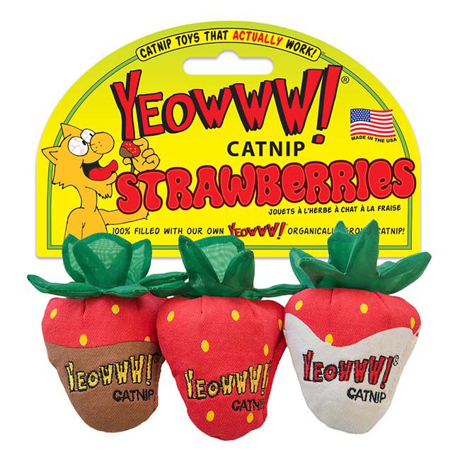Yeowww! Catnip Strawberries - 3-Pack image number null