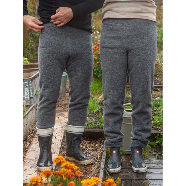 Ruskovilla Women's 100% Organic Merino Wool Fleece Pants - Grey image number null