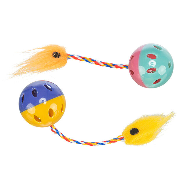 Trixie Rattling Ball with Tail - Assorted Colors image number null