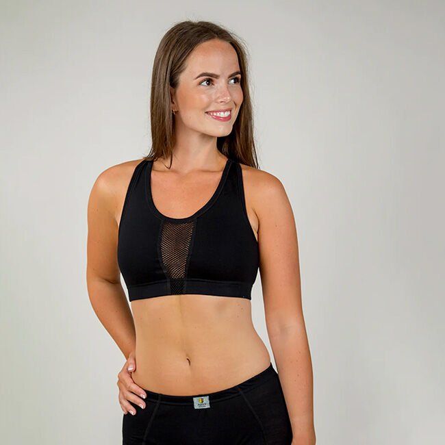 Janus Women's 100% Merino Wool Sports Bra - Black image number null