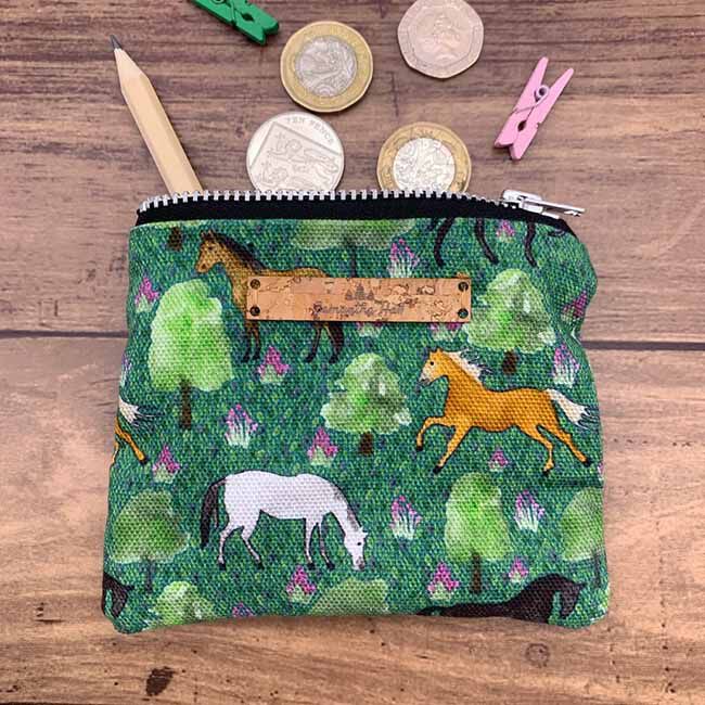 Samantha Hall Designs Coin Purse - Horses image number null
