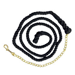 Lami-Cell Cotton Lead Rope with Brass-Plated Chain - Black