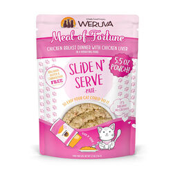 Weruva Cat Slide N' Serve Pat&eacute; - Meal of Fortune - Chicken Breast Dinner with Chicken Liver in a Hydrating Pur&eacute;e - 5.5 oz