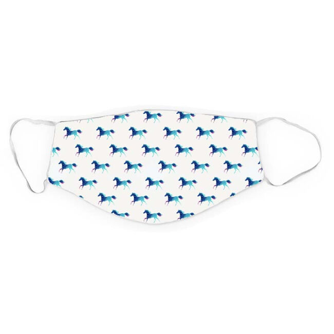 Dreamers and Schemers Face Masks - Horses and Unicorns Blue Horse image number null
