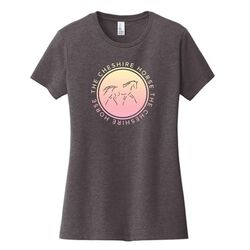 The Cheshire Horse Women's Logo Gradient Tee - Heathered Charcoal