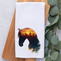 Dark Horse Dream Designs Hand Towel - Stallion Head Sunrise