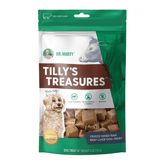 Dr. Marty Tilly's Treasures - 100% Freeze-Dried Raw Beef Liver Dog Treats - 4 oz image number null